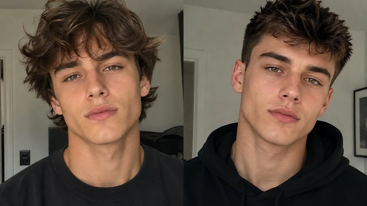 Two hairstyles compared side by side